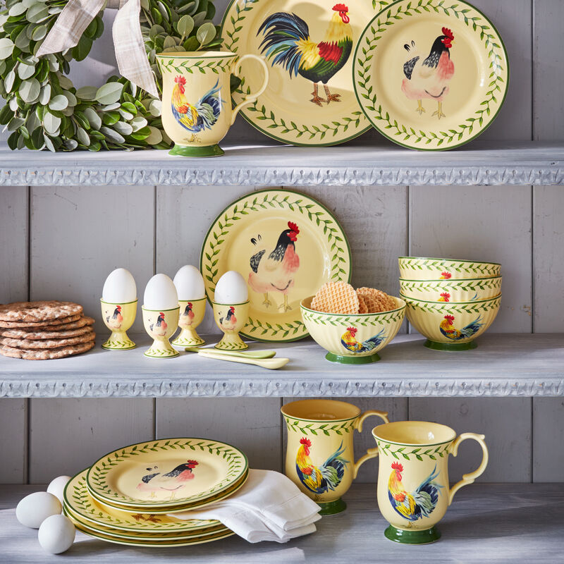 Vaisselle au motif traditionnel de coq : assiettes plates Photo 2