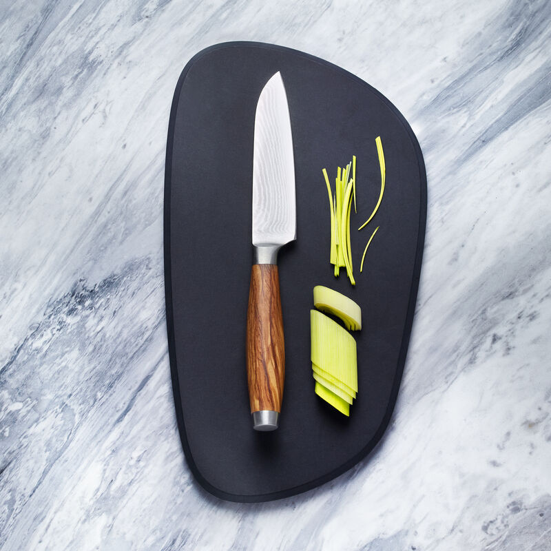 Petit couteau Santoku damas avec manche en bois d'olivier noble : rpond aux exigences les plus leves Photo 2