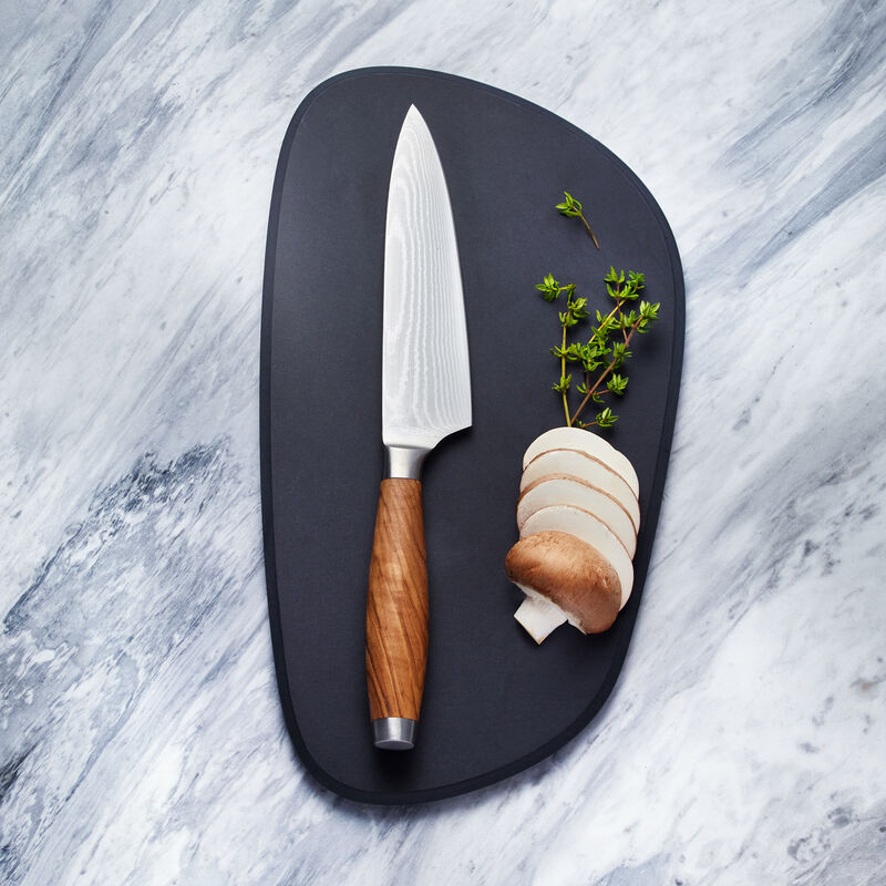 Petit couteau de chef damas avec manche en bois d'olivier noble : rpond aux exigences les plus leves Photo 2