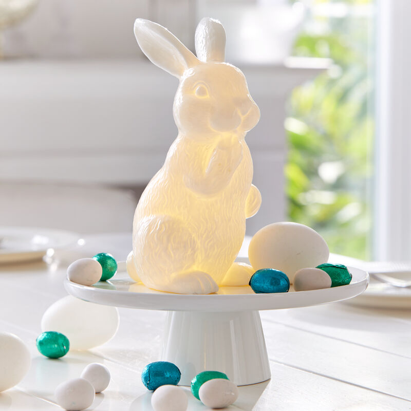 Fabriqué à la main : lapin de Pâques en porcelaine lumineux avec une technologie LED innovante Photo 2