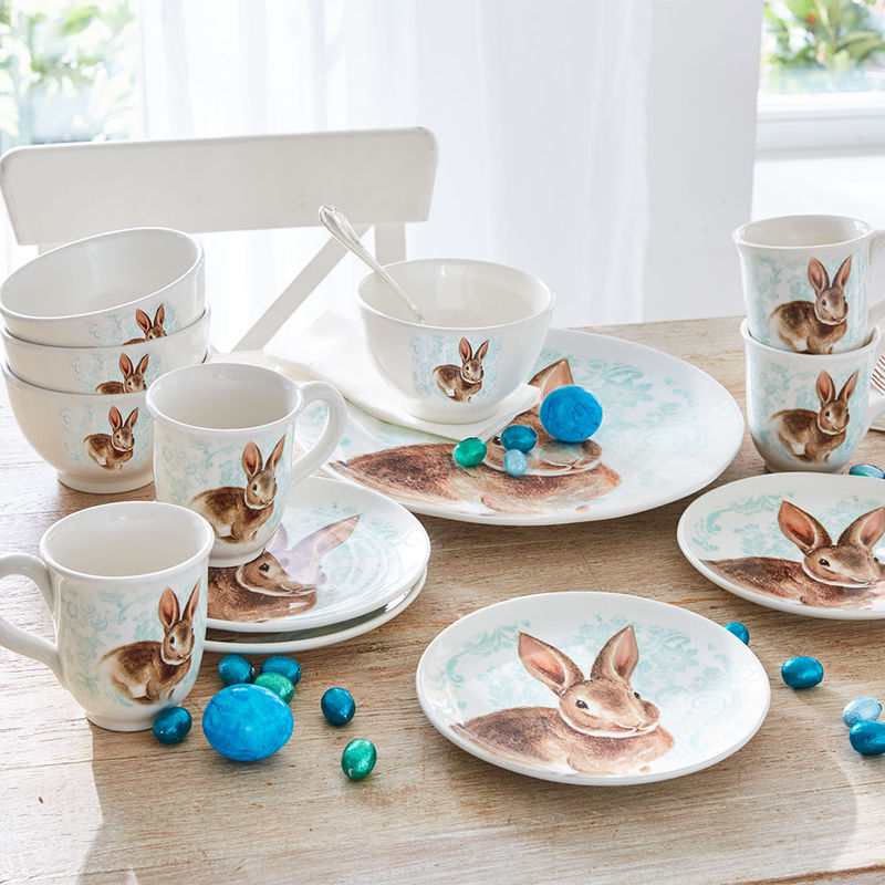 Jolie vaisselle à lapin : bols à céréales en céramique italienne Photo 2