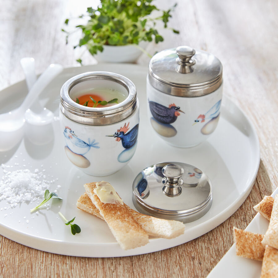 FEADBYT Coquetiers En Porcelaine, Lot De 6 Coquetiers En Porcelaine Blanche, 7 X 5,2 Cm Porte œufs Empilable, Coquetier En Céramique, Pour La Cuisine, Blanc