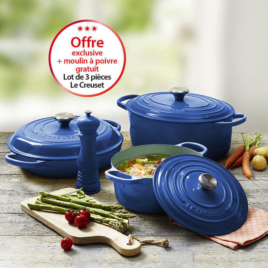 Lot de 3 pièces Le Creuset avec moulin à poivre gratuit Hagen Grote GmbH