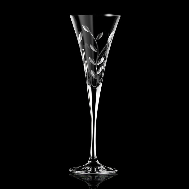 Flûtes à champagne - Élégantes, en cristal aux motifs de feuillages Photo 2