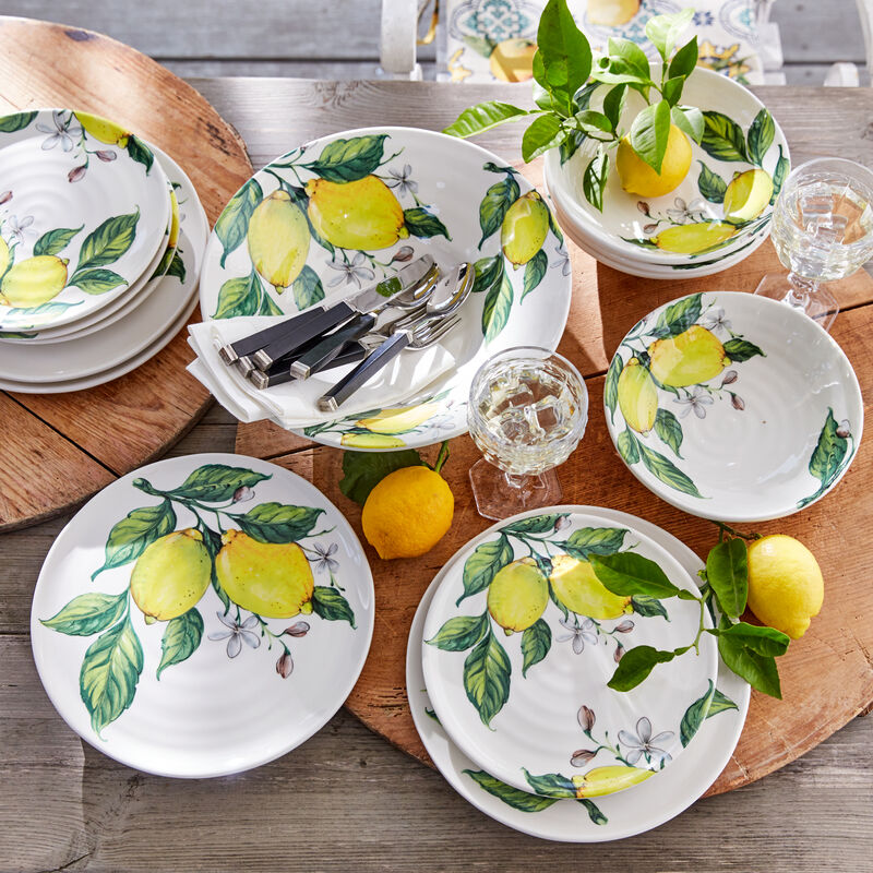 Assiettes à dessert : opulente vaisselle italienne au motif de citrons Photo 2