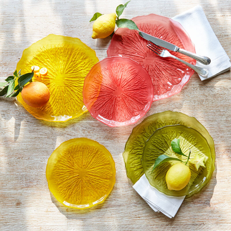 Assiettes en verre  l'aspect estival de fruits Photo 2