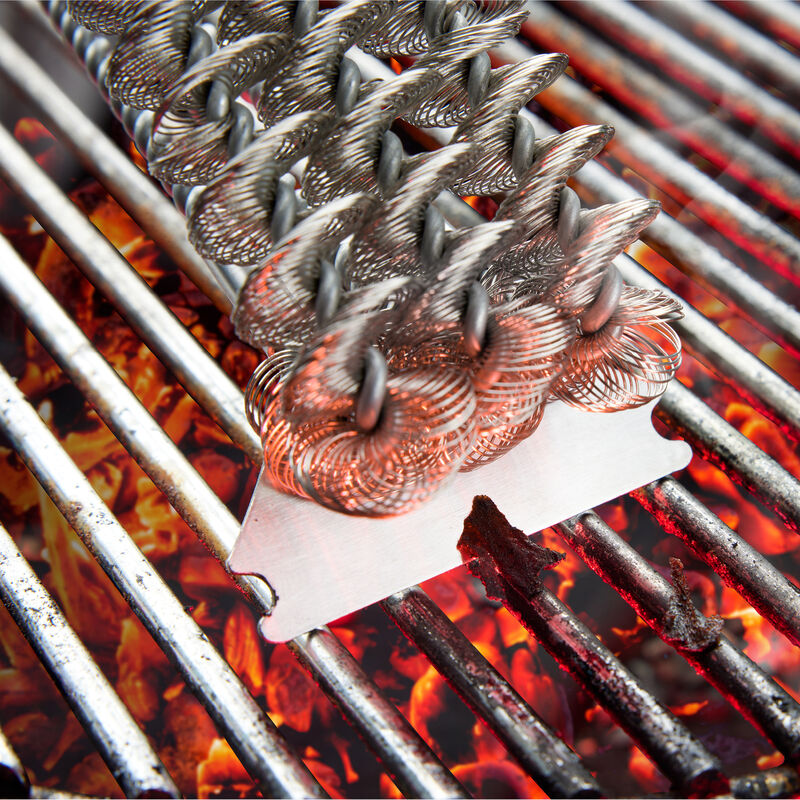 Brosse  grille de barbecue : les spirales en acier robustes et le racloir liminent les rsidus les plus tenaces Photo 5
