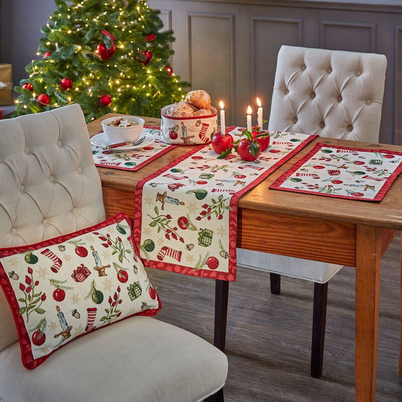  Sets de table tissage Gobelin au motif « Décorations du sapin de Noël » Photo 2