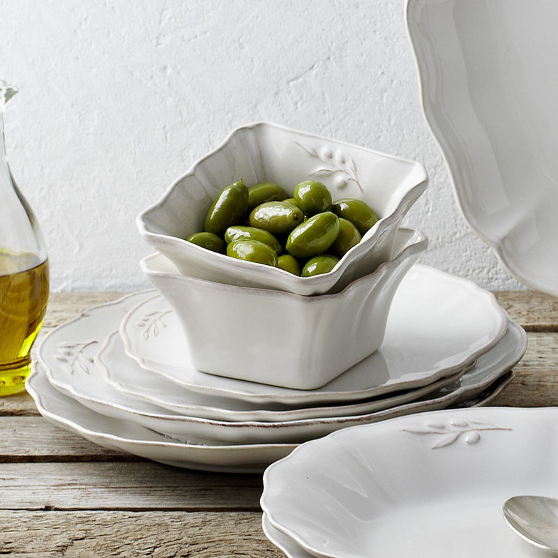 Assiettes à dessert : Ravissante vaisselle méditerranéenne à décor olives et patiné Photo 2