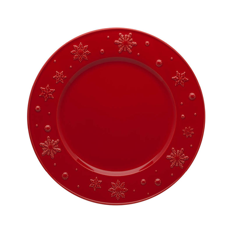 Assiettes plates - Vaisselle de Noël, décor relief Flocons de neige