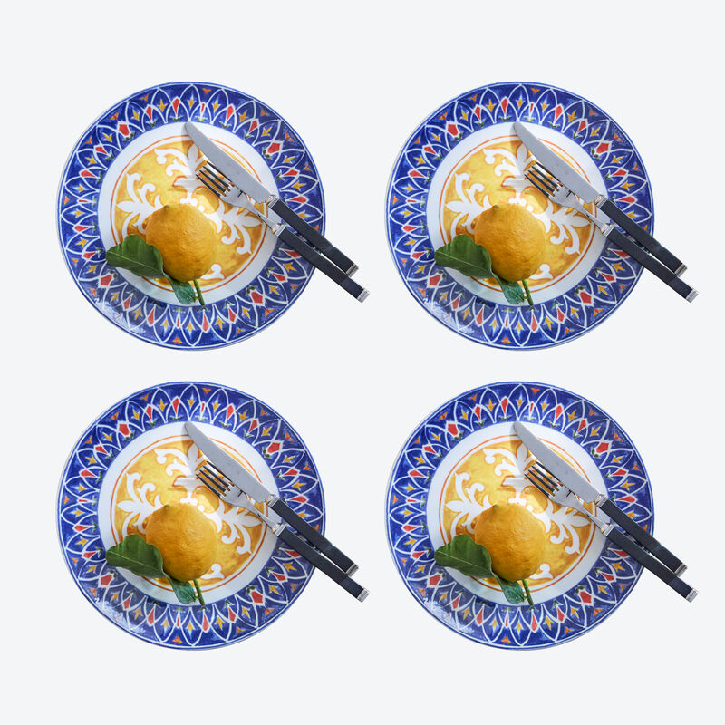 Assiettes plates en céramique de grande qualité aux décors traditionnels siciliens
