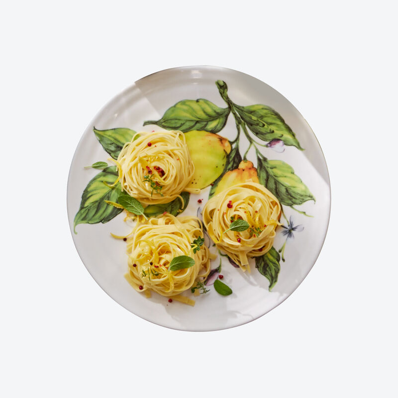 Assiettes plates : opulente vaisselle italienne au motif de citrons
