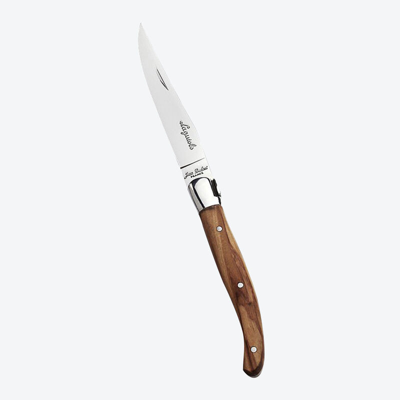 Couteau à steak Laguiole avec manche en précieux bois d'olivier