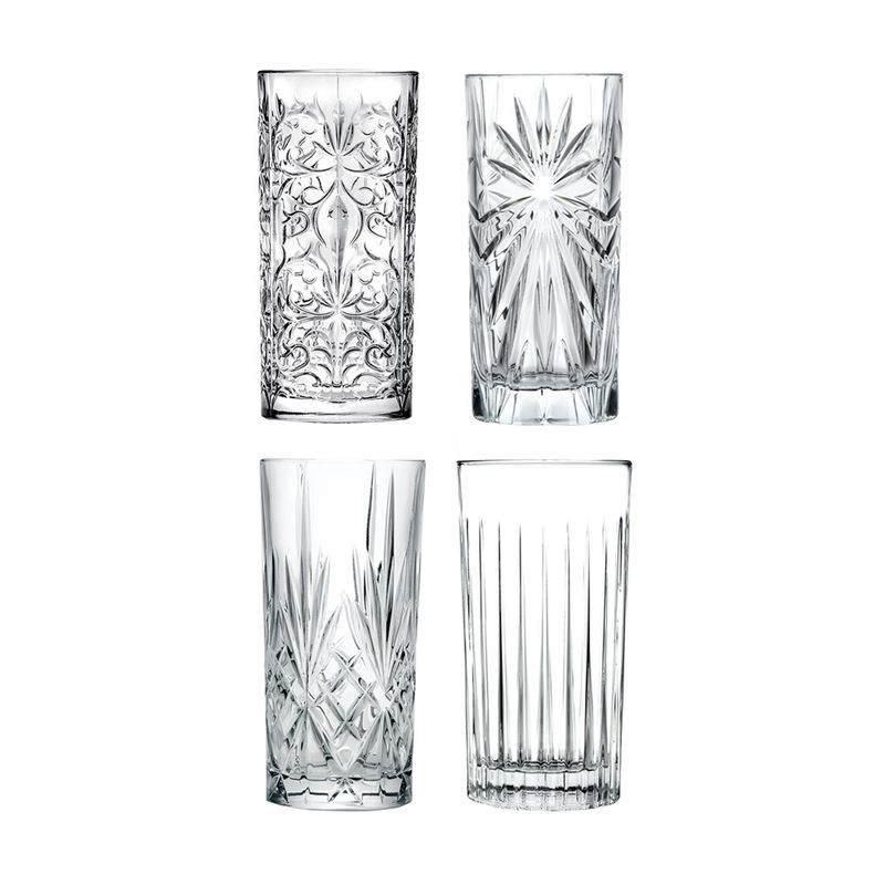 Des verres à long drink exclusifs en cristal à la coupe élaborée pour savourer avec style