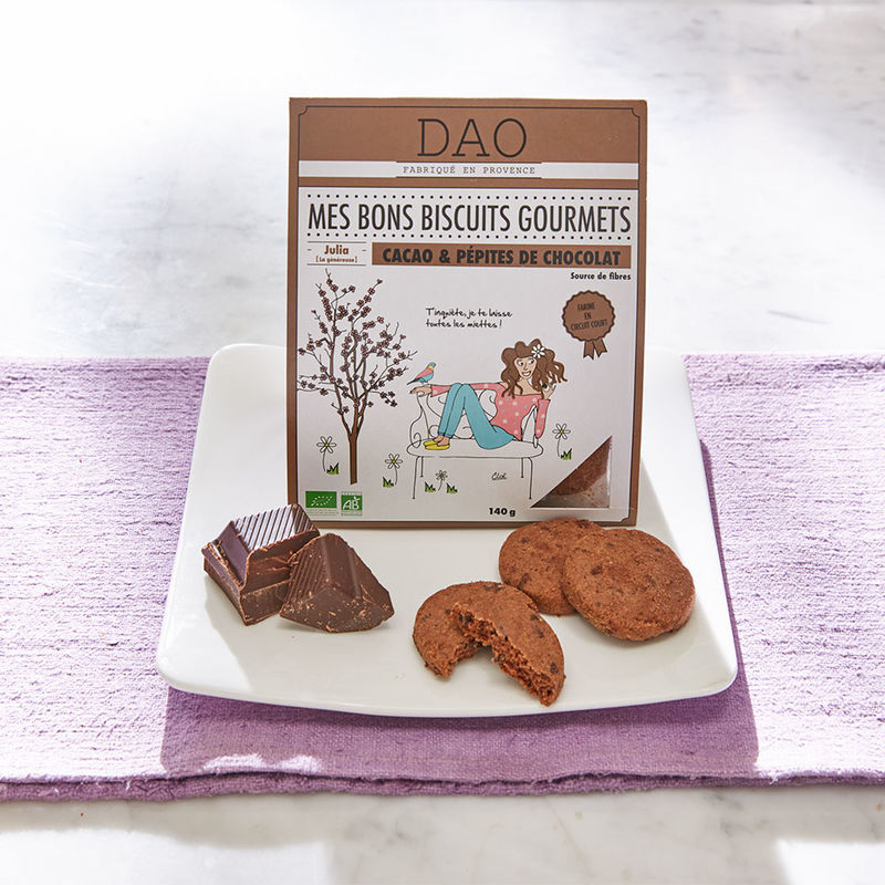 Irrésistibles : biscuits au beurre au chocolat bio de Provence, de fabrication artisanale