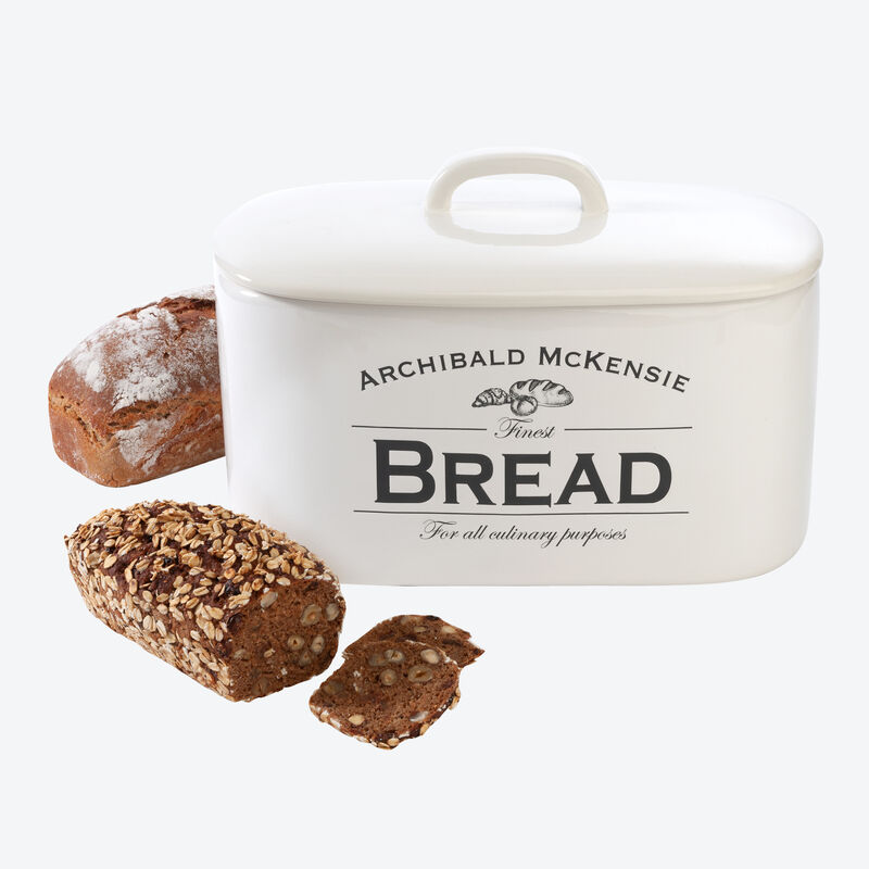 La boîte à pain anglaise traditionnelle garde le pain bien frais