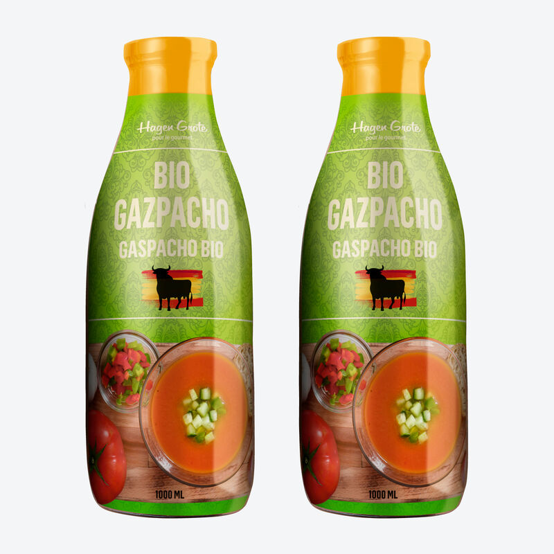 Le dlicat gaspacho BIO, froid, est un dlice estival de choix