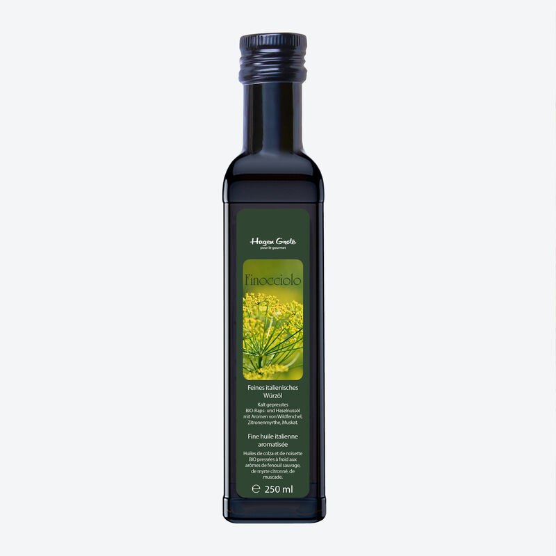 Lot de 2 - Finocciolo : cette spécialité italienne d'huile pour assaisonnement BIO aromatise les légumes fins