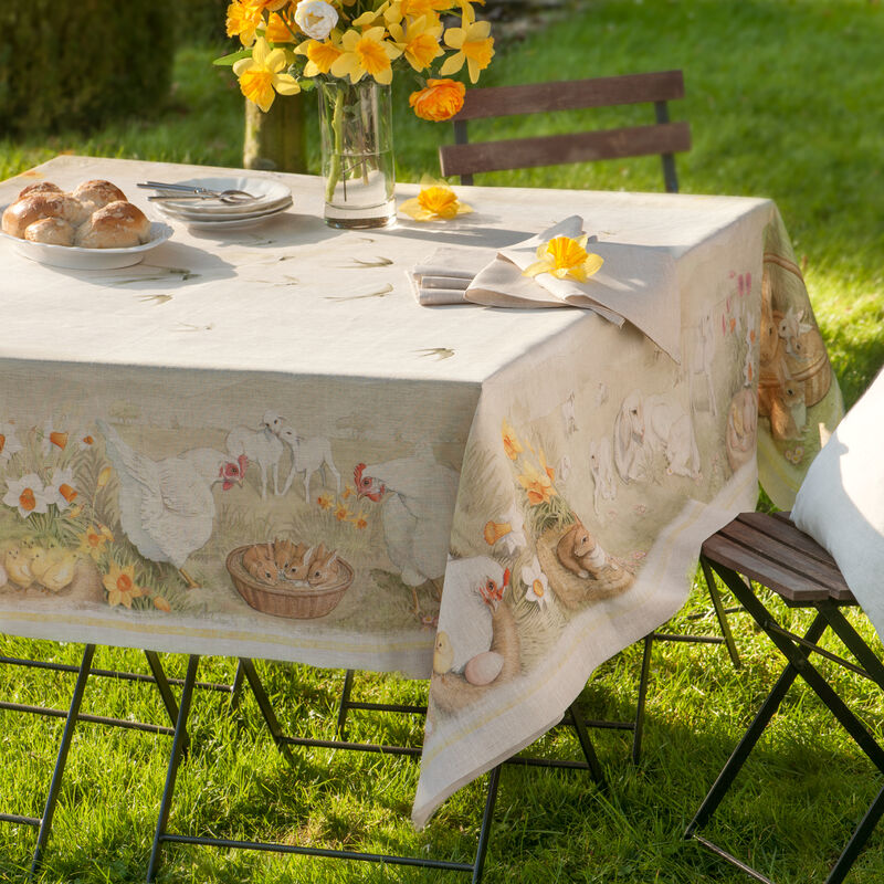 Nappe : magnifique linge de table pour Pâques