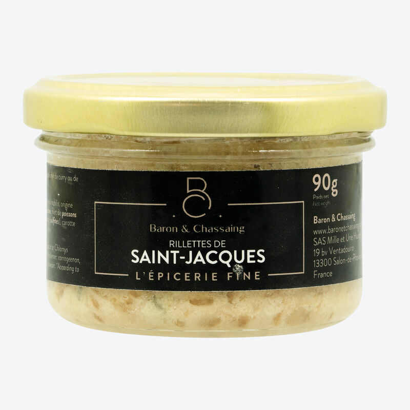 Produit fin de Bretagne : rillette de Saint-Jacques, spécialité bretonne, rillettes de la mer