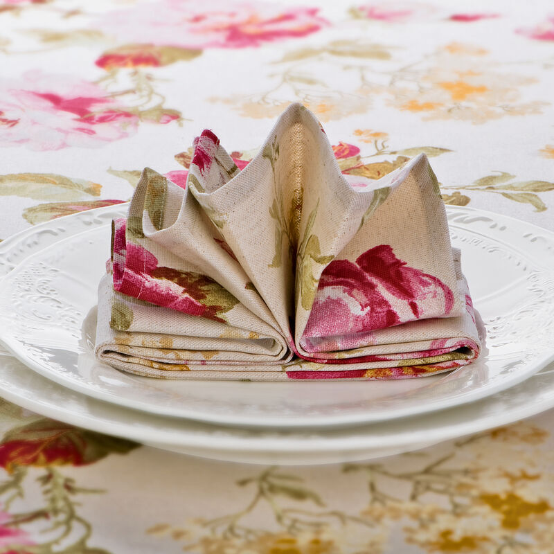 Serviette: Linge de table anglais au motif de roses