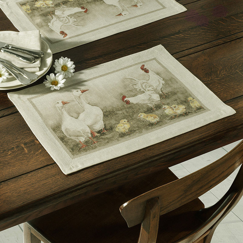 Set de table: Ce linge de table de style campagnard nous enchante avec son ambiance gaie