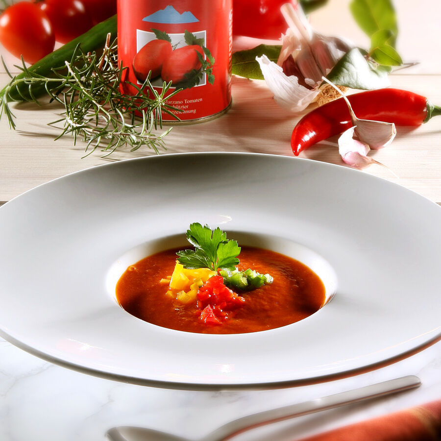 Consommé froid à la tomate San Marzano Recette Hagen Grote GmbH