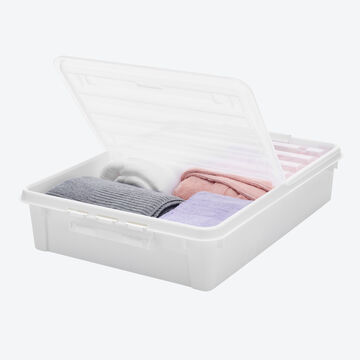 Image du produit pour 'Bo�te de rangement plate � roulettes avec couvercle rabattable, l/p/h env. 59/18,5/79 cm'