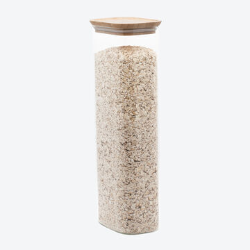 Image du produit pour 'Bo�tes � provisions en verre tremp� � couvercle en bambou : conserver s�rement, avec style'