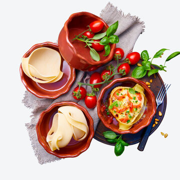 Image du produit pour 'Coffret cadeau Caccavelle - 4 grandes ptes en forme de coquille avec plats  four assortis'