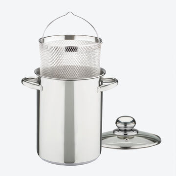 Image du produit pour 'Cuiseur � asperges en acier inoxydable avec panier �gouttoir pour une cuisson douce'