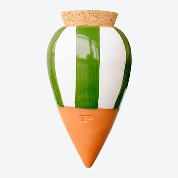 Image du produit pour 'Distributeur d'eau pour plantes en terre cuite - ray� vert/blanc, 250 ml'