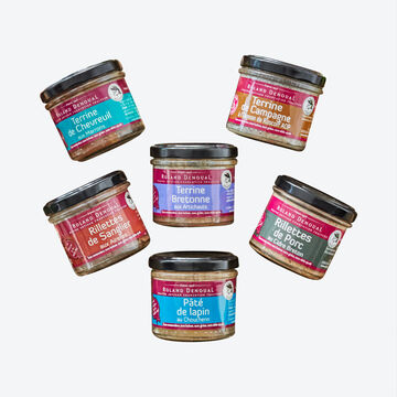 Image du produit pour 'Excellence culinaire - assortiment de 6 terrines bretonnes originales, produits r�gionaux, p�t�s, tartinades'