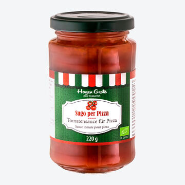 Image du produit pour 'Le Sugo Per Pizza BIO pr�par� � la napolitaine est consid�r� comme la meilleure sauce tomate pour pizza'