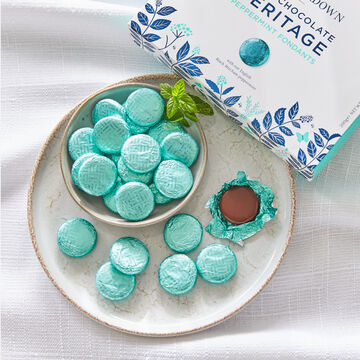 Image du produit pour 'Palets chocolat noir & menthe poivr�e 200 g - Confiserie d'exception venue d'Angleterre'