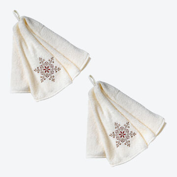 Image du produit pour 'Pour votre cuisine : essuie-mains rond joliment brod aux motifs de Nol'