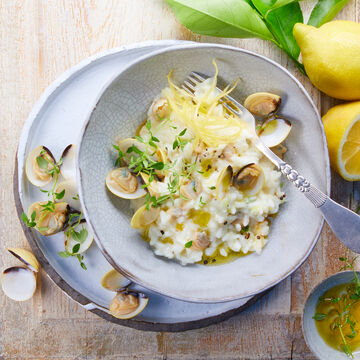 Image du produit pour 'Risotto vongole e limone  (Risotto aux palourdes et au citron)'