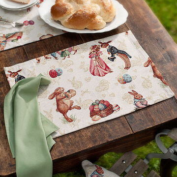 Image du produit pour 'Set de table: Les motifs gais de lapins dcorent le linge de table Gobelin'