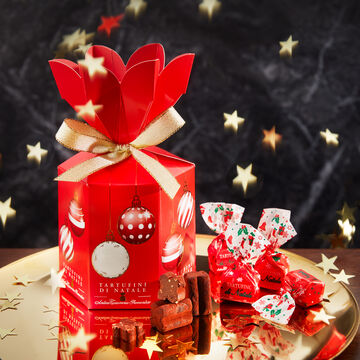 Image du produit pour 'Tartufini di Natale - Truffes au chocolat noir, emballage cadeau, 180 g'