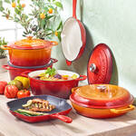 Image du produit pour 'Batterie de cuisine en fonte - cocotte, po�le � frire et gril carr�, 2 coloris'