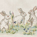 Image du produit pour 'Sets de table en gobelin au motif printanier de lapin'