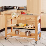 Image du produit pour 'Desserte de cuisine mobile en bois massif de haute qualit, sans panier'