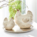 Image du produit pour 'Clbre design : poule en cramique faite  la main dans une manufacture du sud de la France, dcoration de jardin'