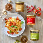 Image du produit pour 'Pesto � l'ail des ours et aux noix de Macadamia avec tomate s�ch�e, 130 g'