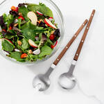 Image du produit pour 'Couverts  salade en acier inoxydable – Manches en noyer'