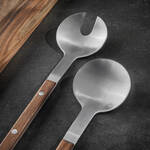 Image du produit pour 'Couverts  salade en acier inoxydable – Manches en noyer'