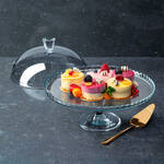 Image du produit pour 'Grand plat  gteau en verre avec cloche -  32 cm, hauteur 24,5 cm'