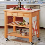 Image du produit pour 'Desserte de cuisine massive et solide, avec panier'