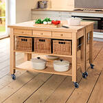 Image du produit pour 'Desserte de cuisine massive et solide, avec panier'