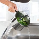 Image du produit pour 'Casserole en acier inoxydable avec couvercle gouttoir -  16 cm, capacit 2,4 l'